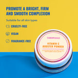Poudre vitamine C à texture fine prête à mélanger sans grumeaux.