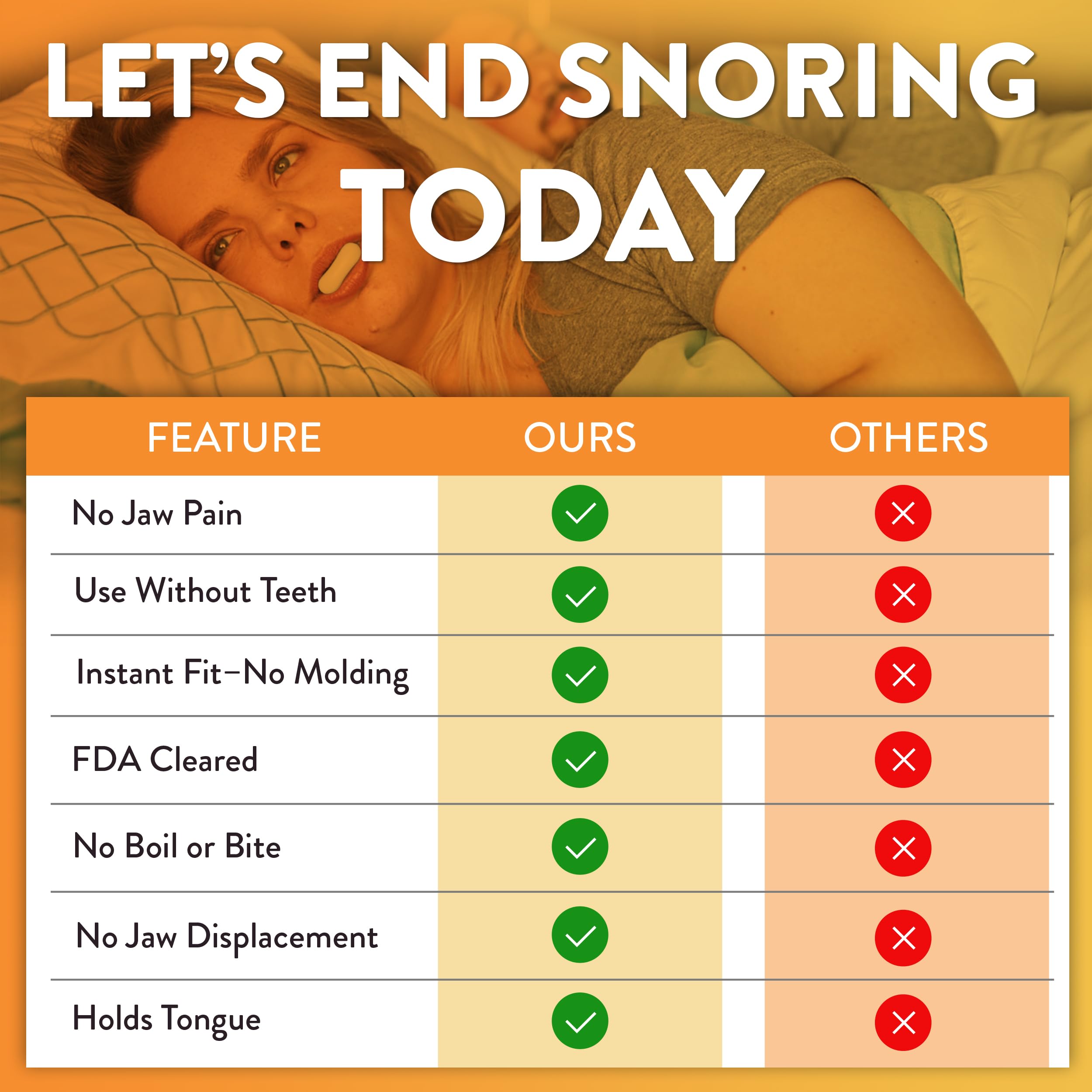 Good Morning Snore Solution: design une pièce facilitant le placement durant la nuit.