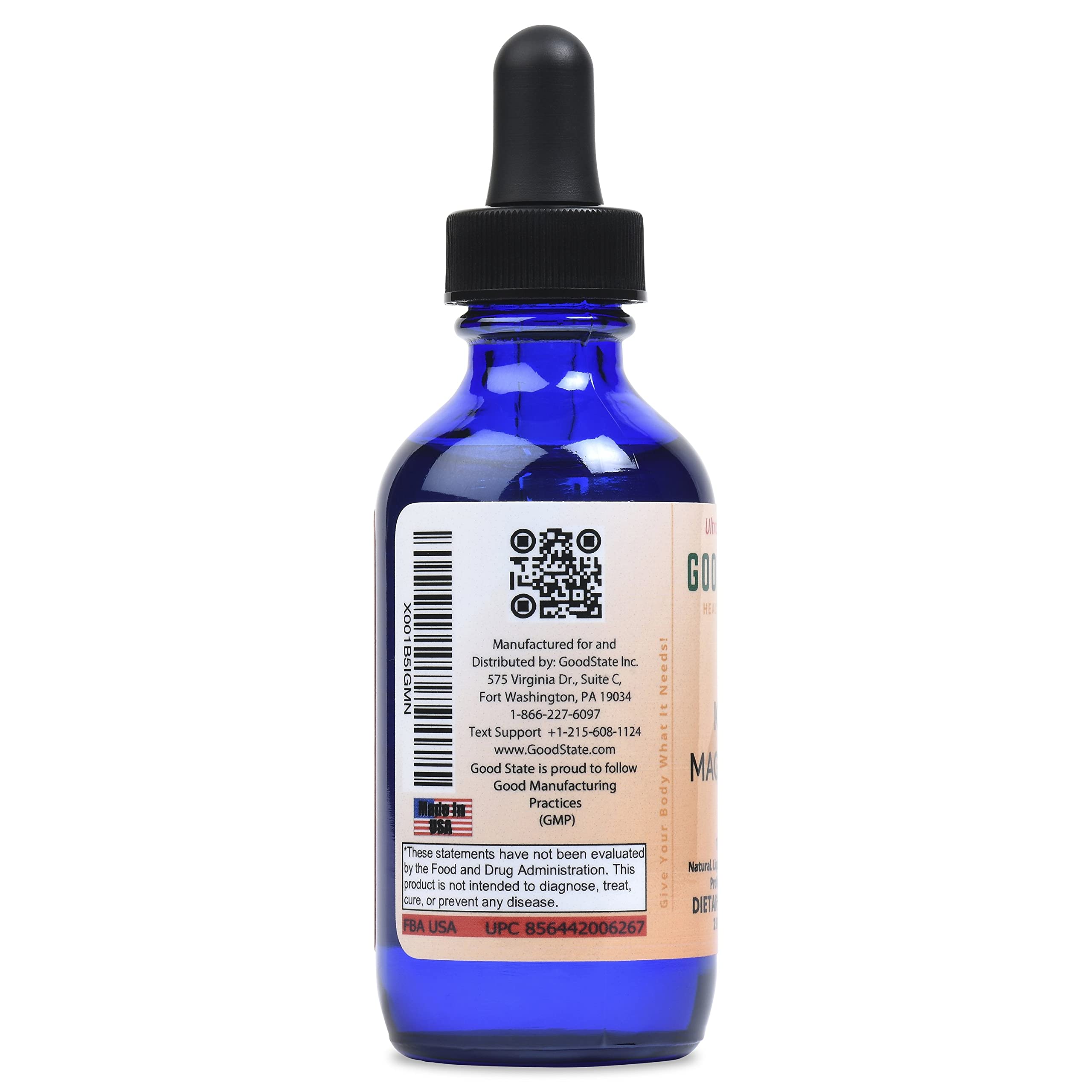 Magnésium liquide Good State prêt à être mélangé dans l’eau ou le jus.