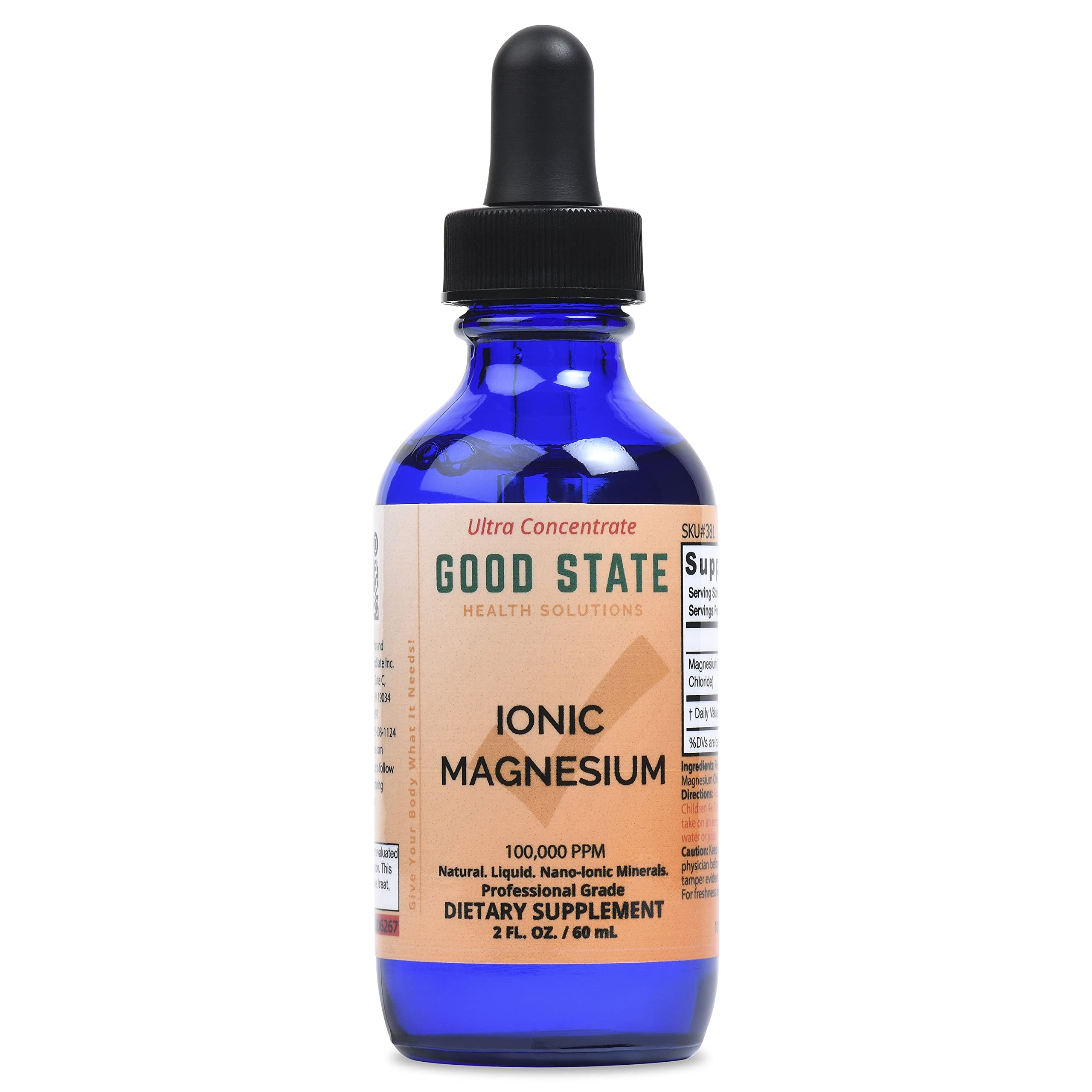 Bonne présentation: magnésium liquide Good State dans une bouteille en verre pour une utilisation pratique.