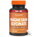 GOODBIO Magnesium Glycinate, bouteille 240 gélules, absorption élevée pour le quotidien.