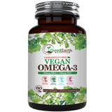 GoodEarth Nutrition Omega3 algue - capsules DHA/EPA, soutien potentiel pour cerveau et cœur.