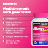 GoodMeds Diphenhydramine 25 mg : soulagement ciblé des éternuements et démangeaisons des yeux.