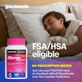 GoodMeds Diphenhydramine 25 mg : aide potentielle au sommeil après une journée d'allergies.