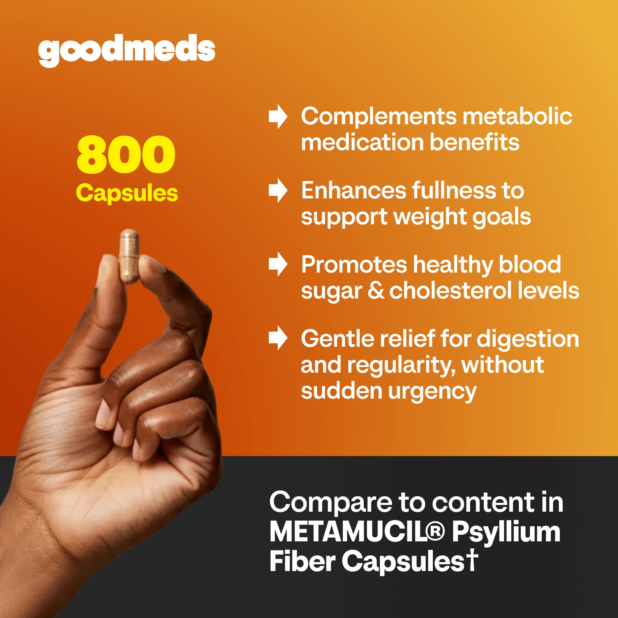 GoodMeds Psyllium format portable, idéal pour déplacements et routines quotidiennes.