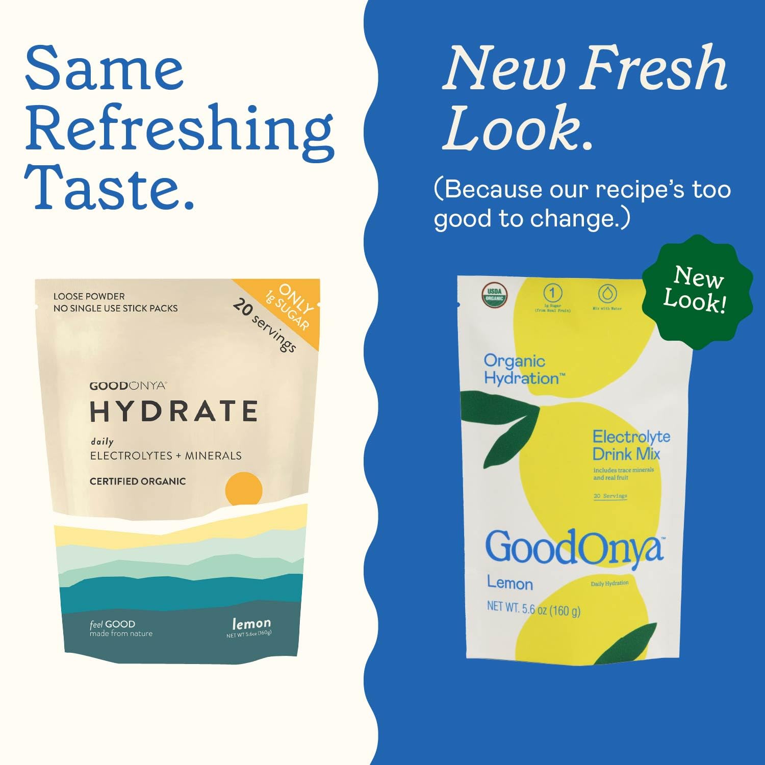 GOODONYA Hydration: ingrédients biologiques et non-OGM pour une boisson propre.