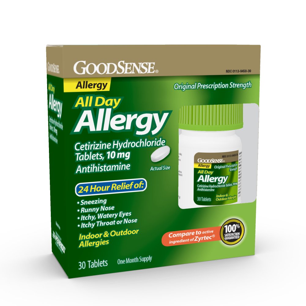 GoodSense Allergie Toute la Journée - boîte de 30 comprimés prête à emporter.