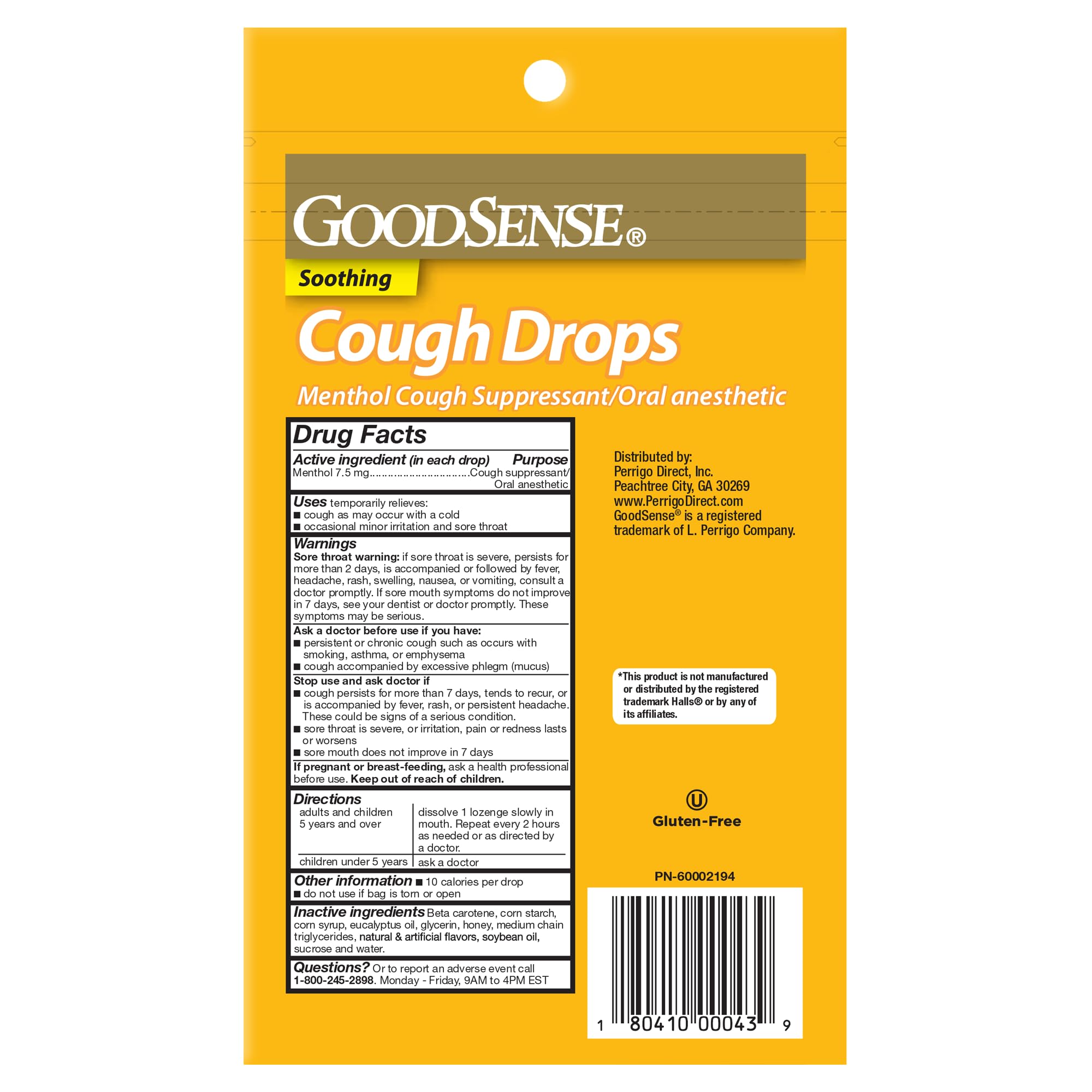Pastilles GoodSense miel citron, texture douce pour apaiser la gorge.