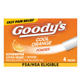 Goody's Poudre Orange Frais prête à dissoudre sur la langue pour un soulagement rapide.