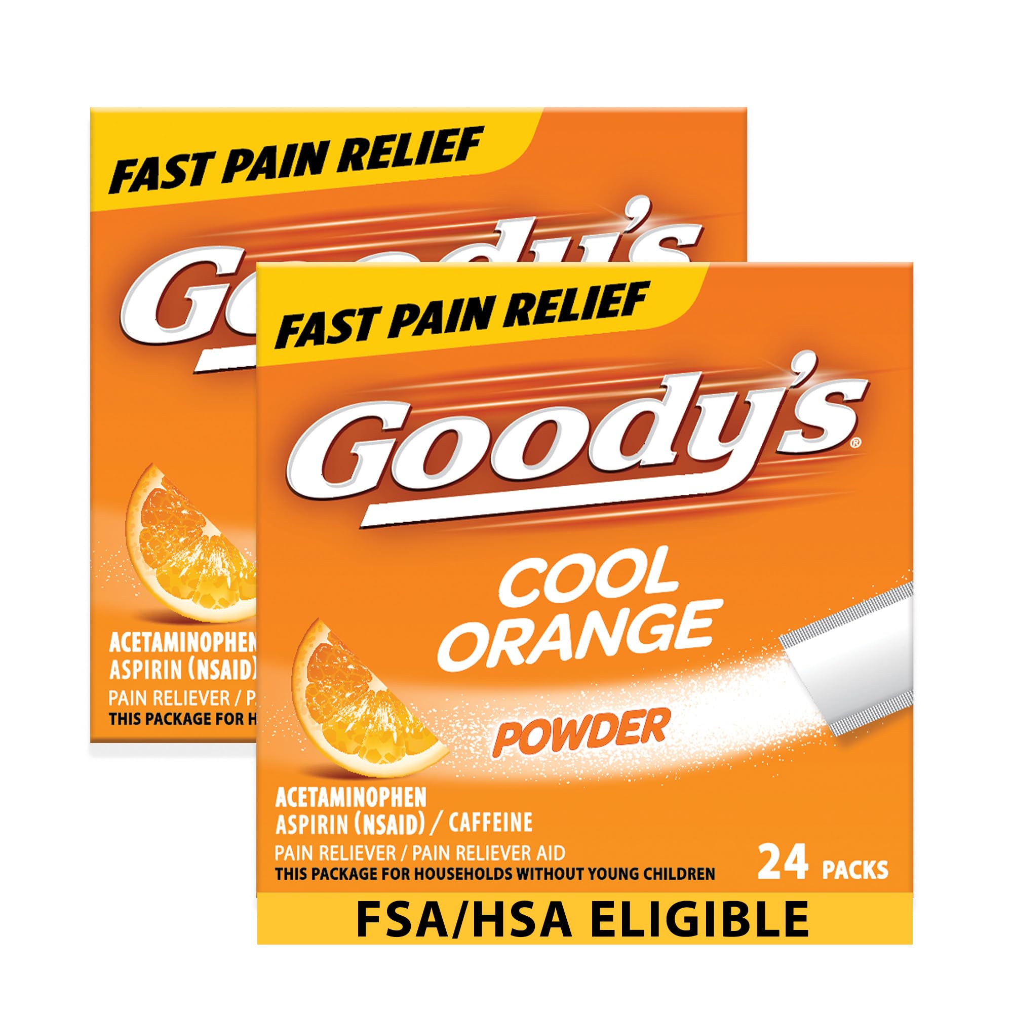 Goody’s Poudre Douleur Orange en stick-pack prêt à emporter et usage rapide.