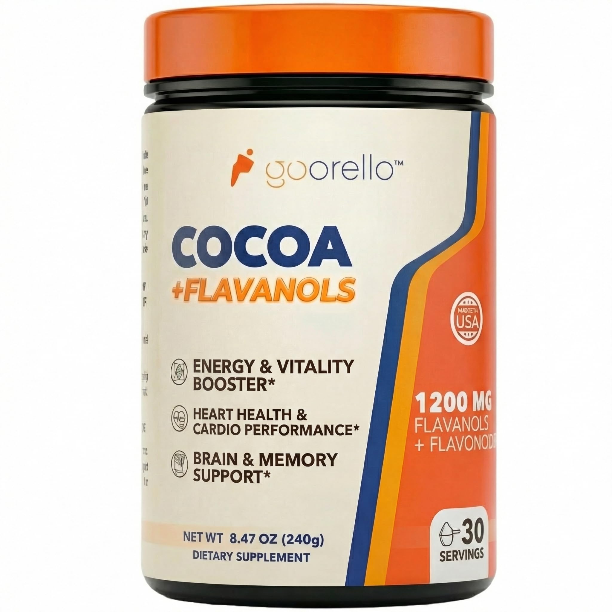 Goorello-bouteille-poudre-cacao-noir: énergie naturelle et saveur riche.