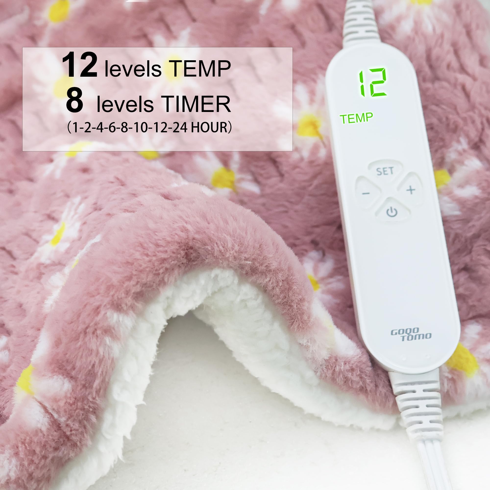 GOQO TOMO détail motif rose fleuri: design apaisant pour la détente.