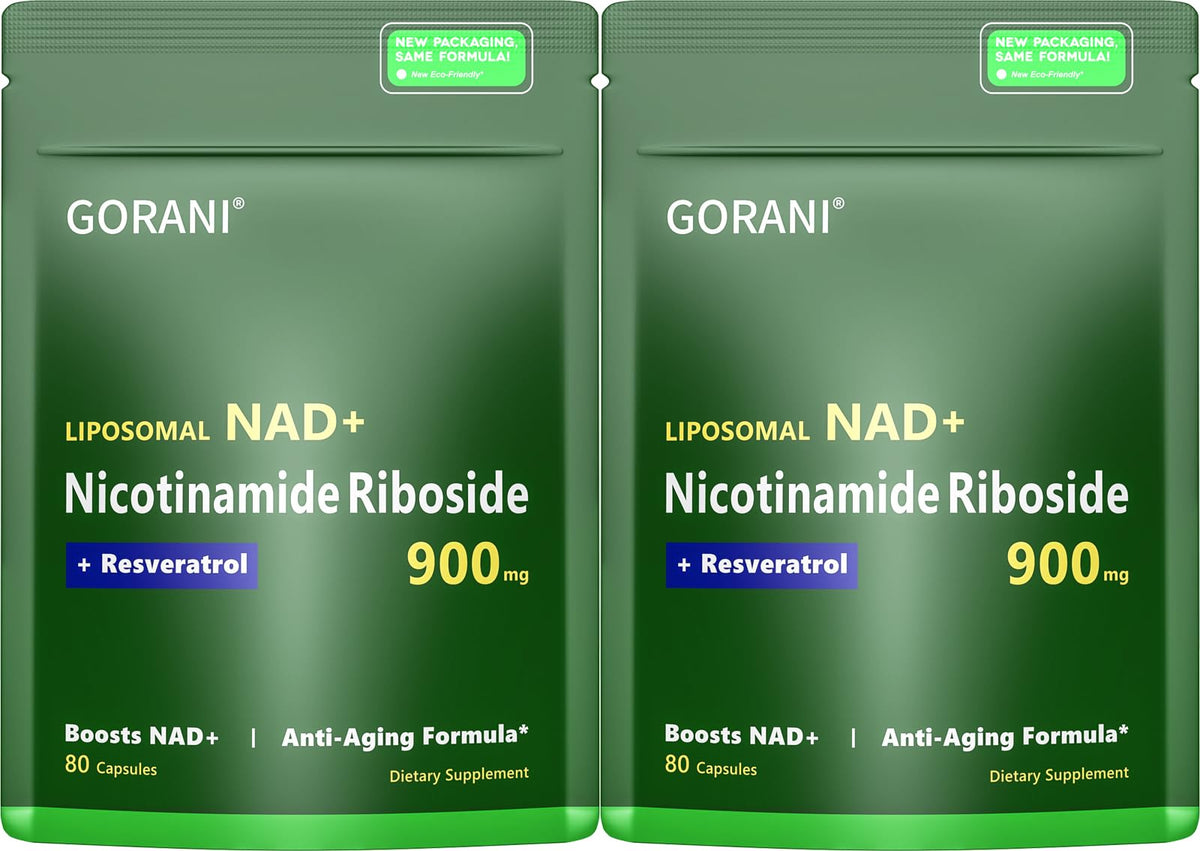 Gorani NAD900mg capsules dans la bouteille, soutien potentiel d'énergie quotidienne.