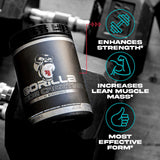 Gorilla Mind Creatine Monohydrate – mesures simples pour routines d'entraînement régulières.