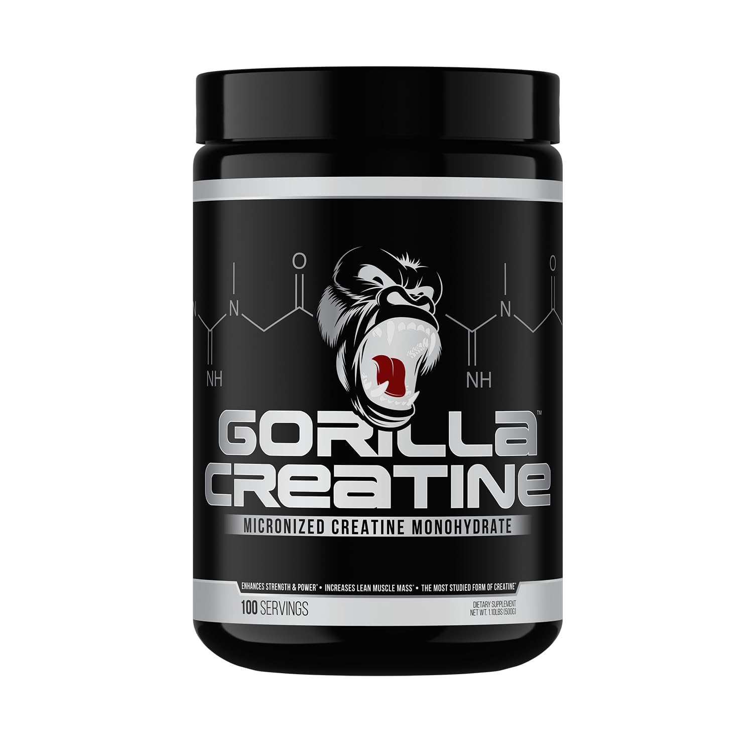 Gorilla Mind Creatine Monohydrate – poudre micronisée et dose de 5 g pour la performance.
