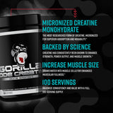 Gorilla Mind Creatine Monohydrate – verre doseur facilitant la préparation pré-entraînement.