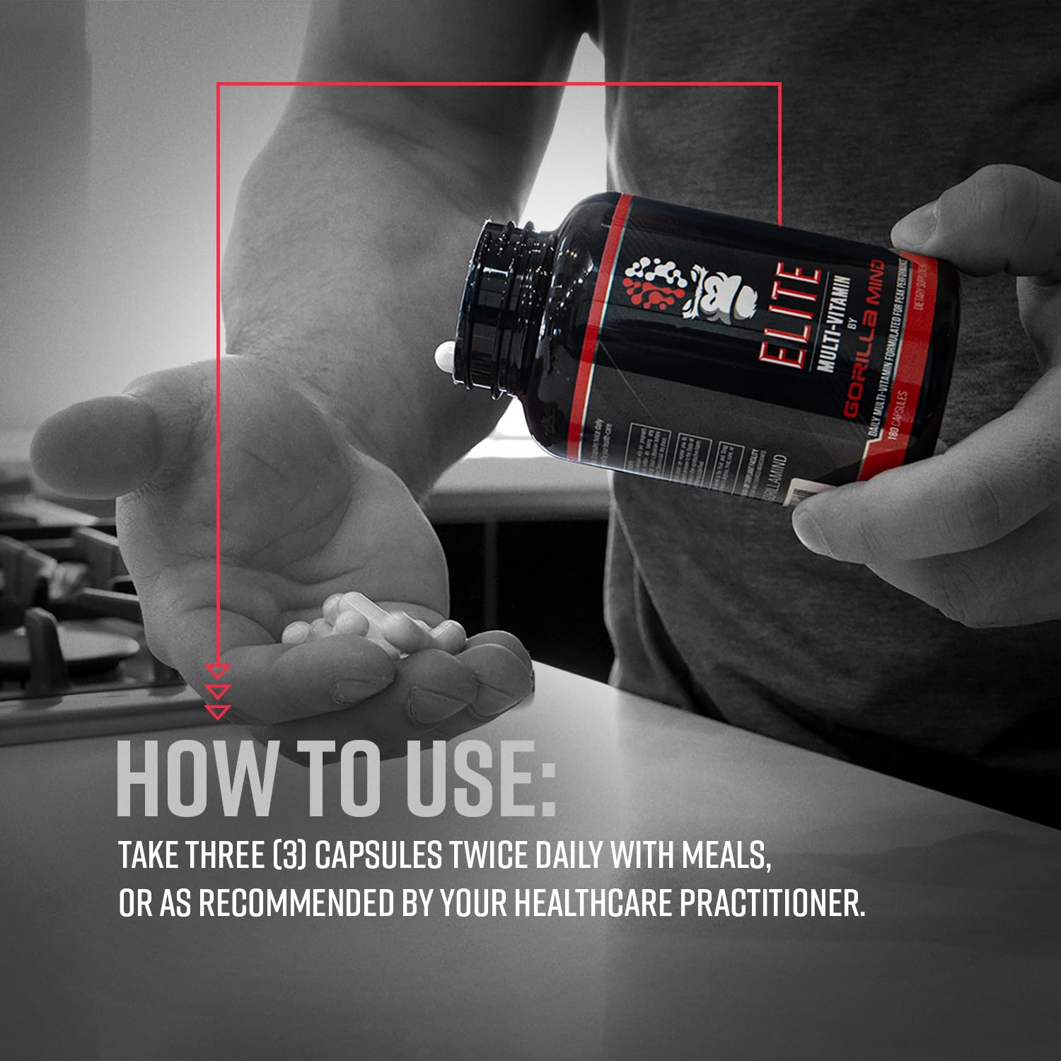 Gorilla Mind Elite Multivitamine - emballage éco, choix durable et pratique.