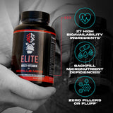 Gorilla Mind Elite Multivitamine - étiquette lisible montrant les ingrédients clés.