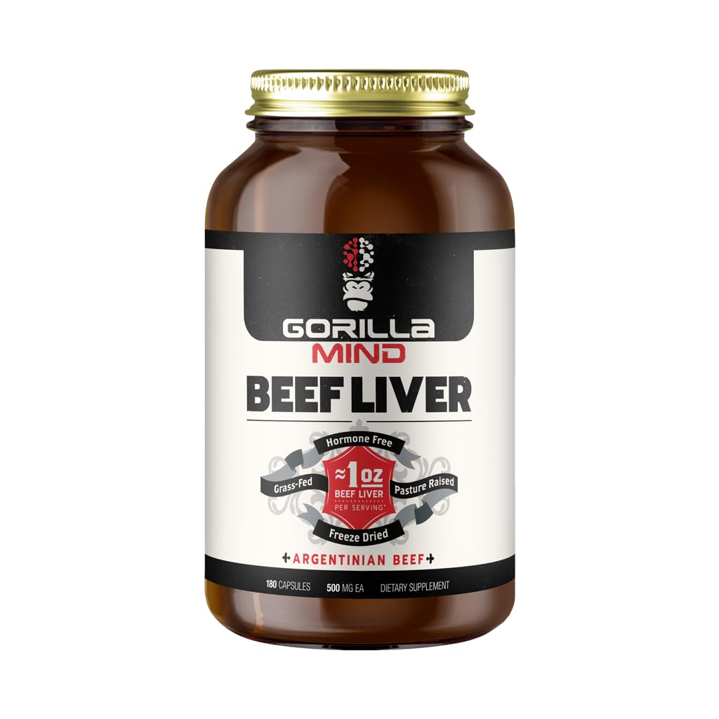 Gorilla Mind Foie de boeuf argentin en capsules lyophilisées, nutriments essentiels.