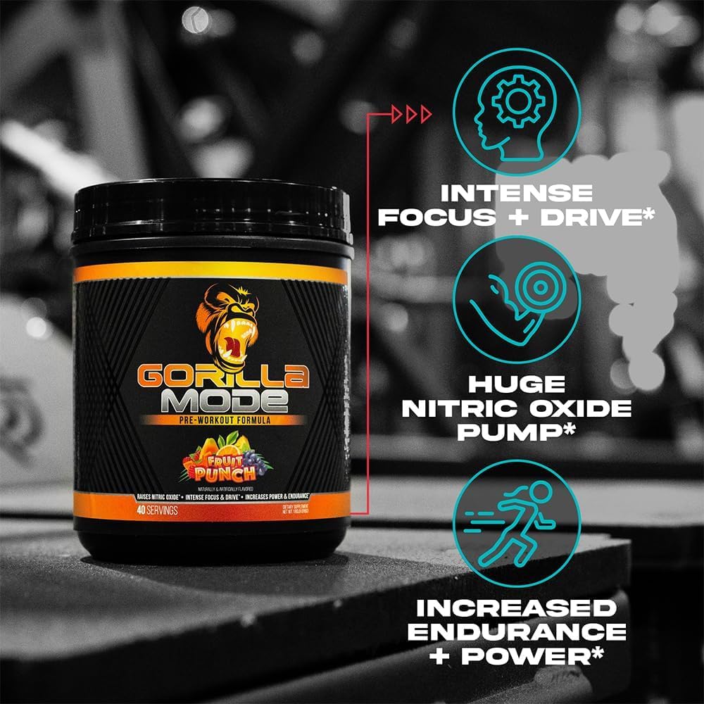 Gorilla Mind Gorilla Mode offre énergie rapide et endurance pour l’entraînement.