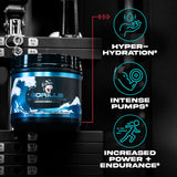 Shaker rempli d'HydroPrime montrant l'hydratation pendant l'exercice.