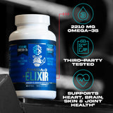 Gorilla Mind Omega-3 Elixir: étiquette claire et informations de pureté.