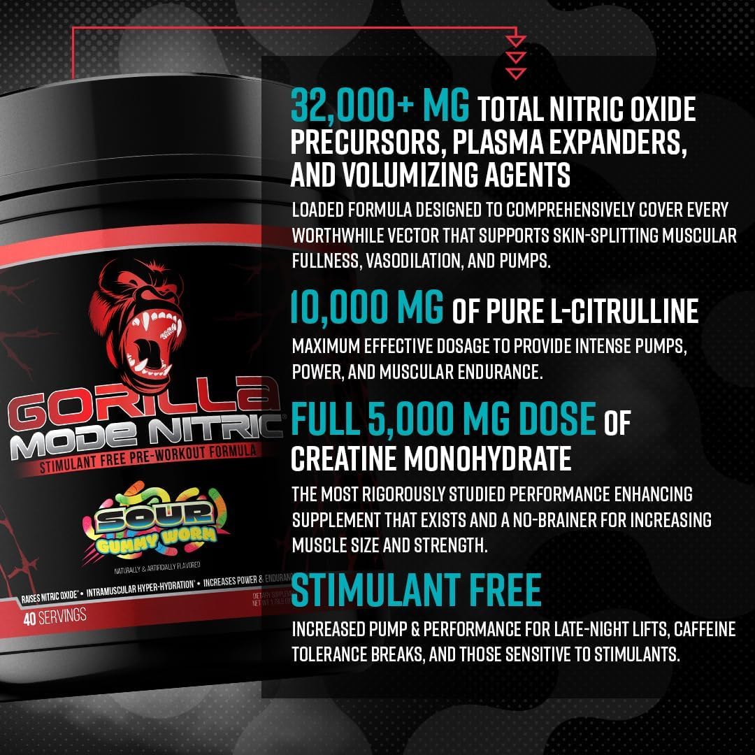 Gorilla Mind Vasodrive-AP et Agmatine : vasodilatation avancée et meilleure transport des nutriments.
