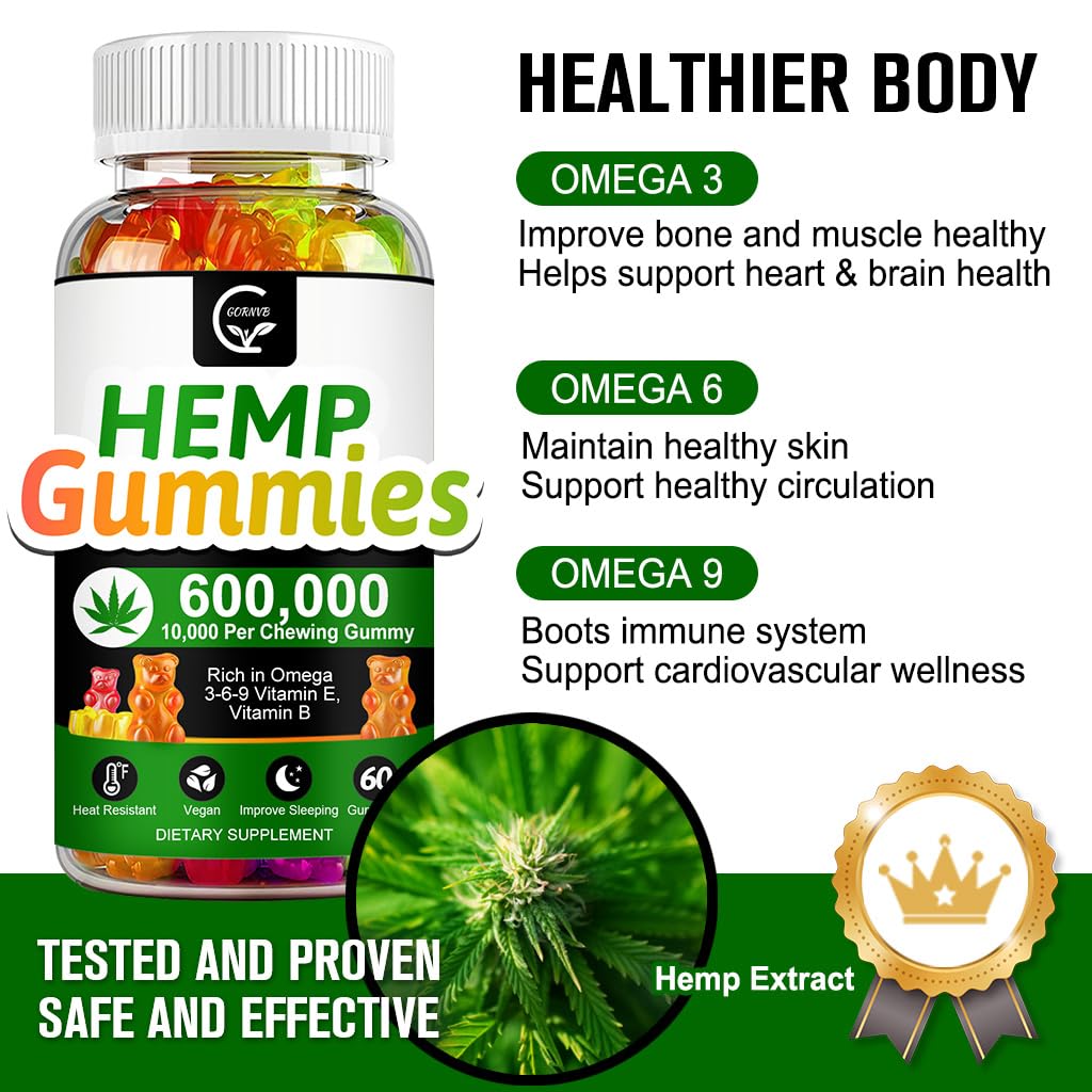 GORNVB Gummies chanvre haute puissance – emballage vert et étiquette claire.