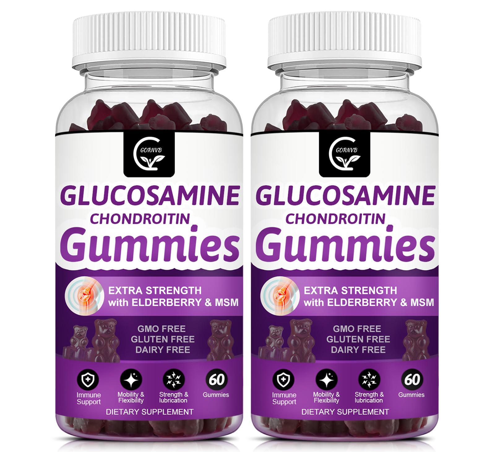 GORNVB Gélifiés glucosamine-chondroïtine fort, emballage élégant et pratique.