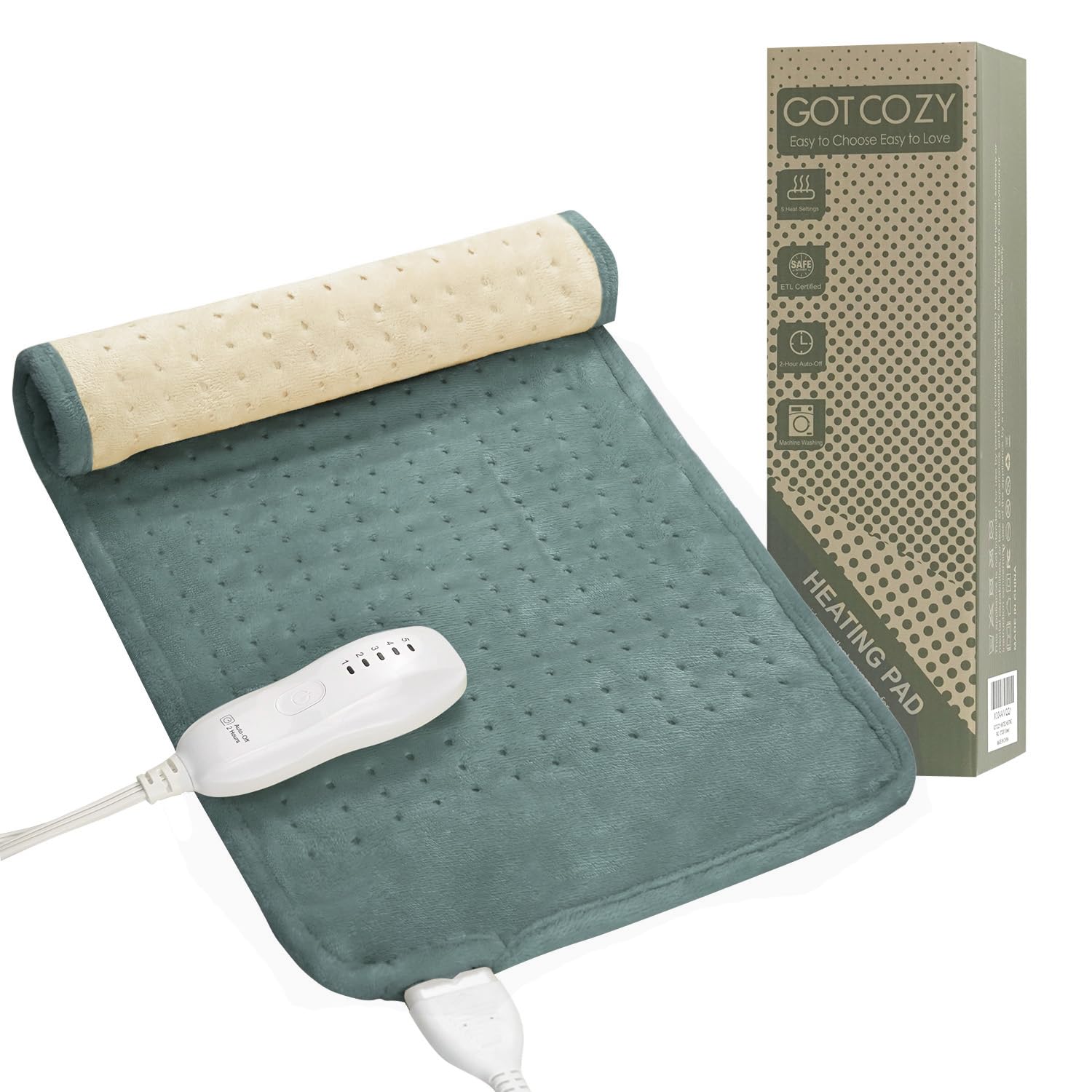 GOTCOZY Chauffe-dos 12x24, grande surface pour détente du dos et des épaules.