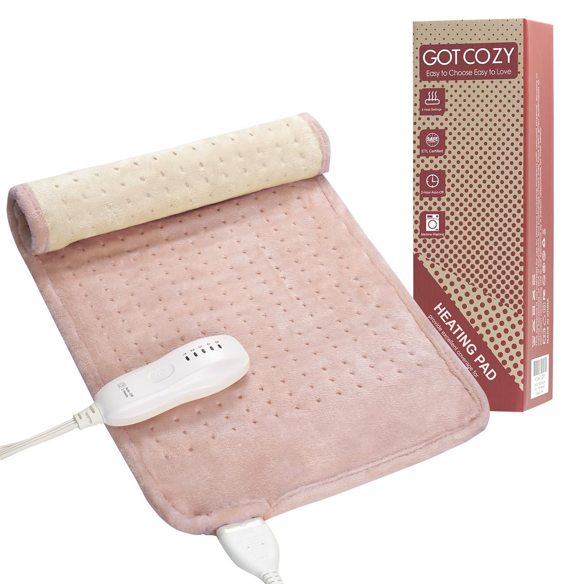 GOTCOZY chauffe-dos rose 12x24: chaleur ciblée pour le dos et les épaules