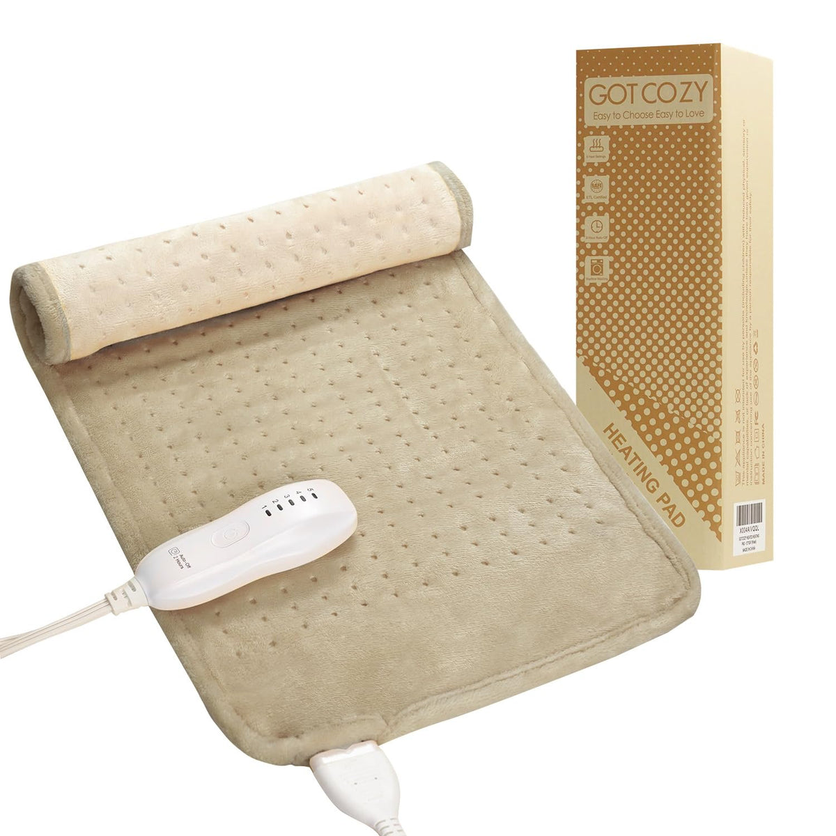 GOTCOZY compresse thermique dos 12x24 offrant chaleur homogène pour soulager les zones douloureuses.