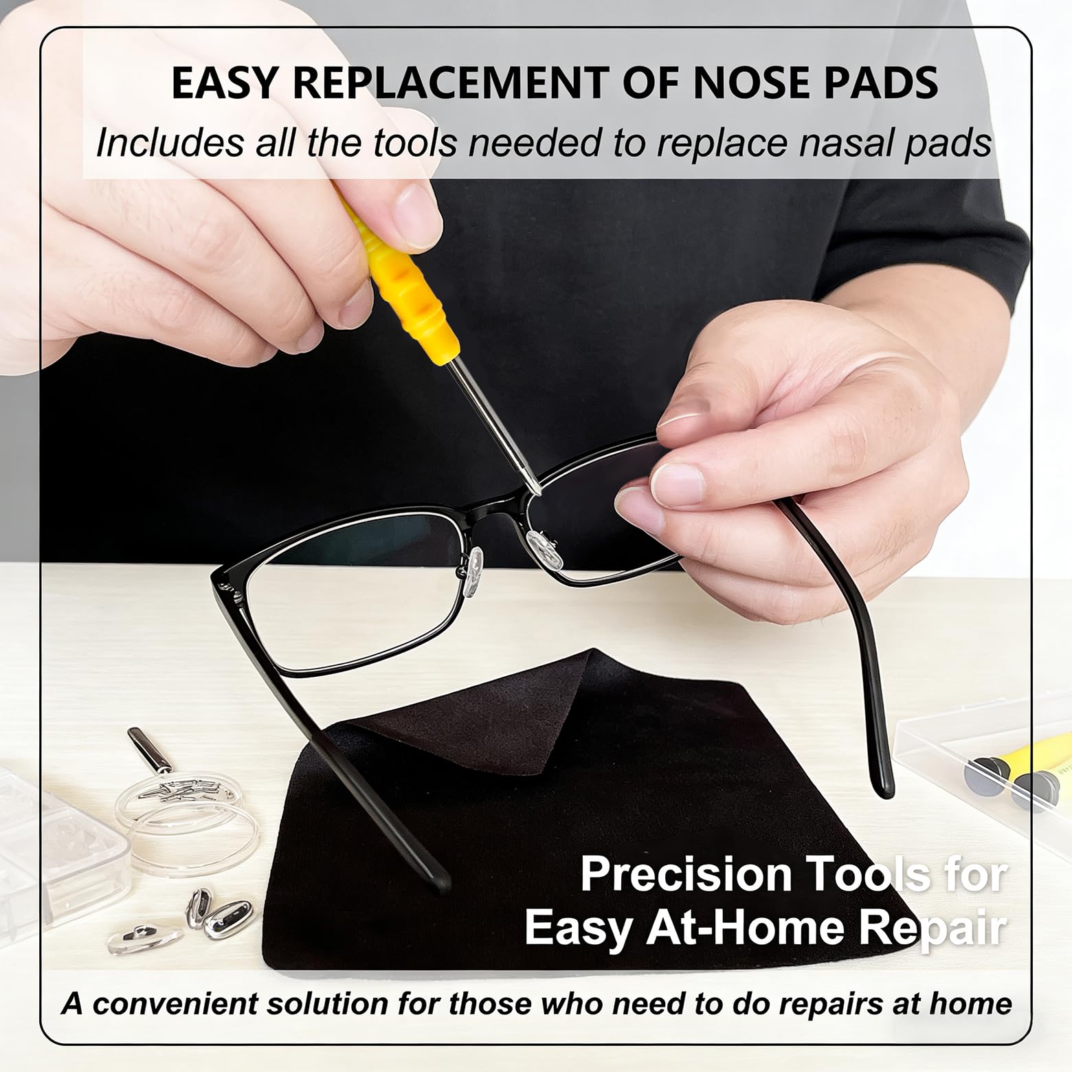 Gotoba, kit tout-en-un avec étui de rangement pratique pour lunettes.