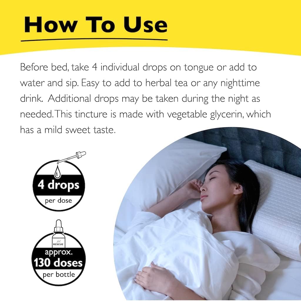 Goutte RESCUE Sommeil sans alcool, solution légère et naturelle.