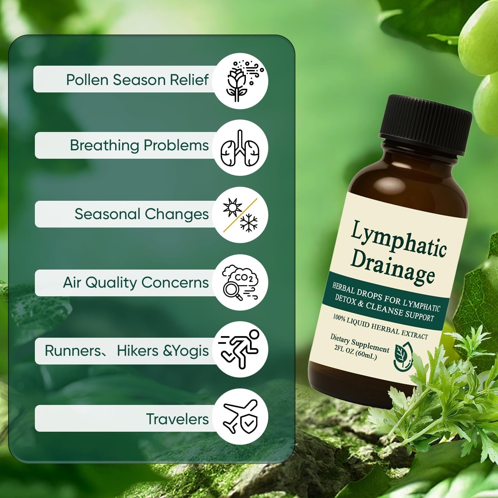 Gouttes drainage lymphatique – étiquette claire et utile