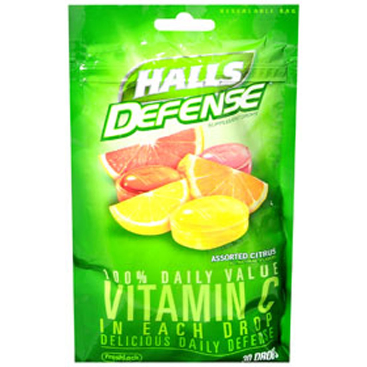 Gouttes Halls Defense agrumes, format pratique pour l'usage quotidien