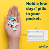Grafco pochettes auto-adhesives – fermeture simple pour garder les pilules en sécurité.