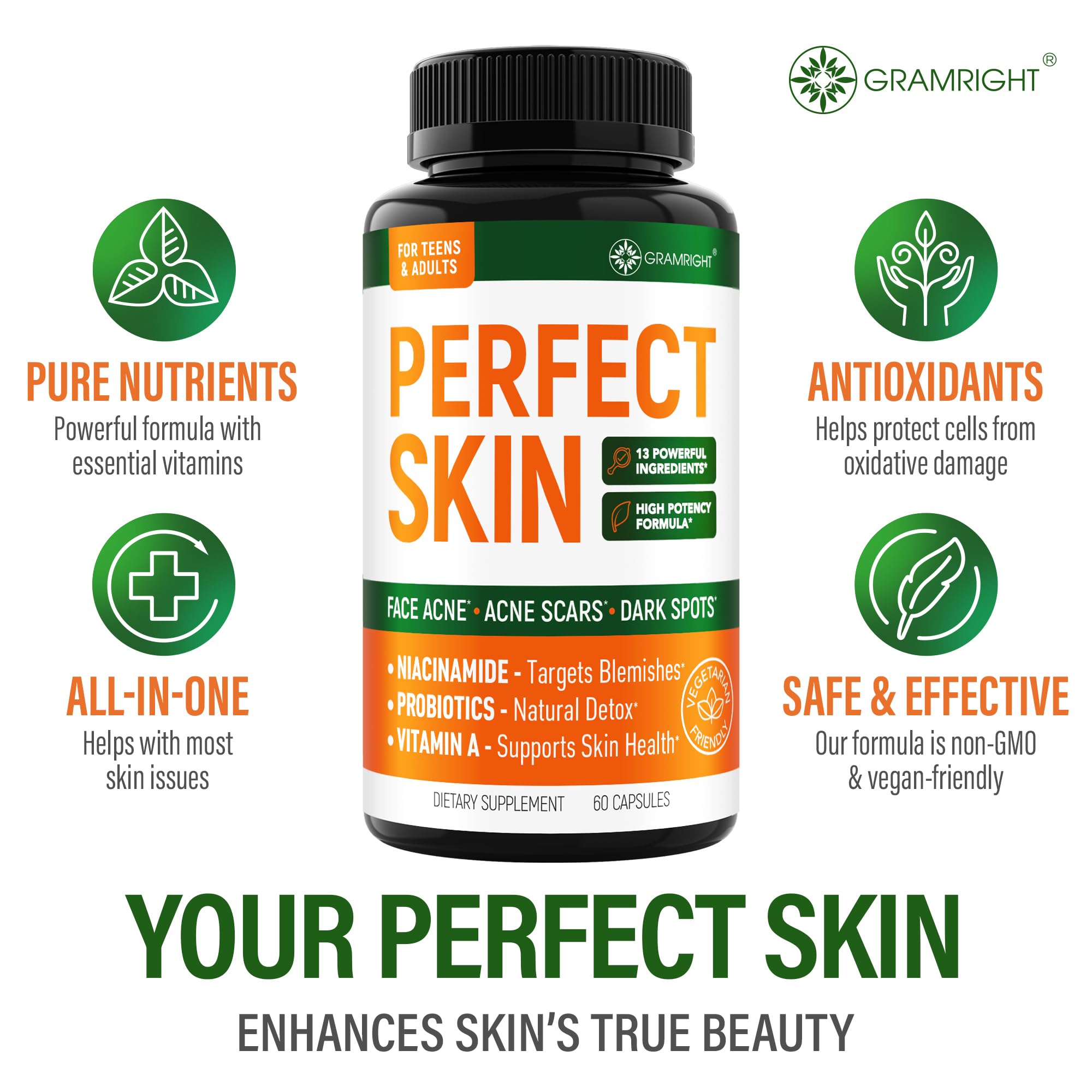 GRAMRIGHT Perfect Skin – sceau vegan et sans OGM rassure sur l'origine