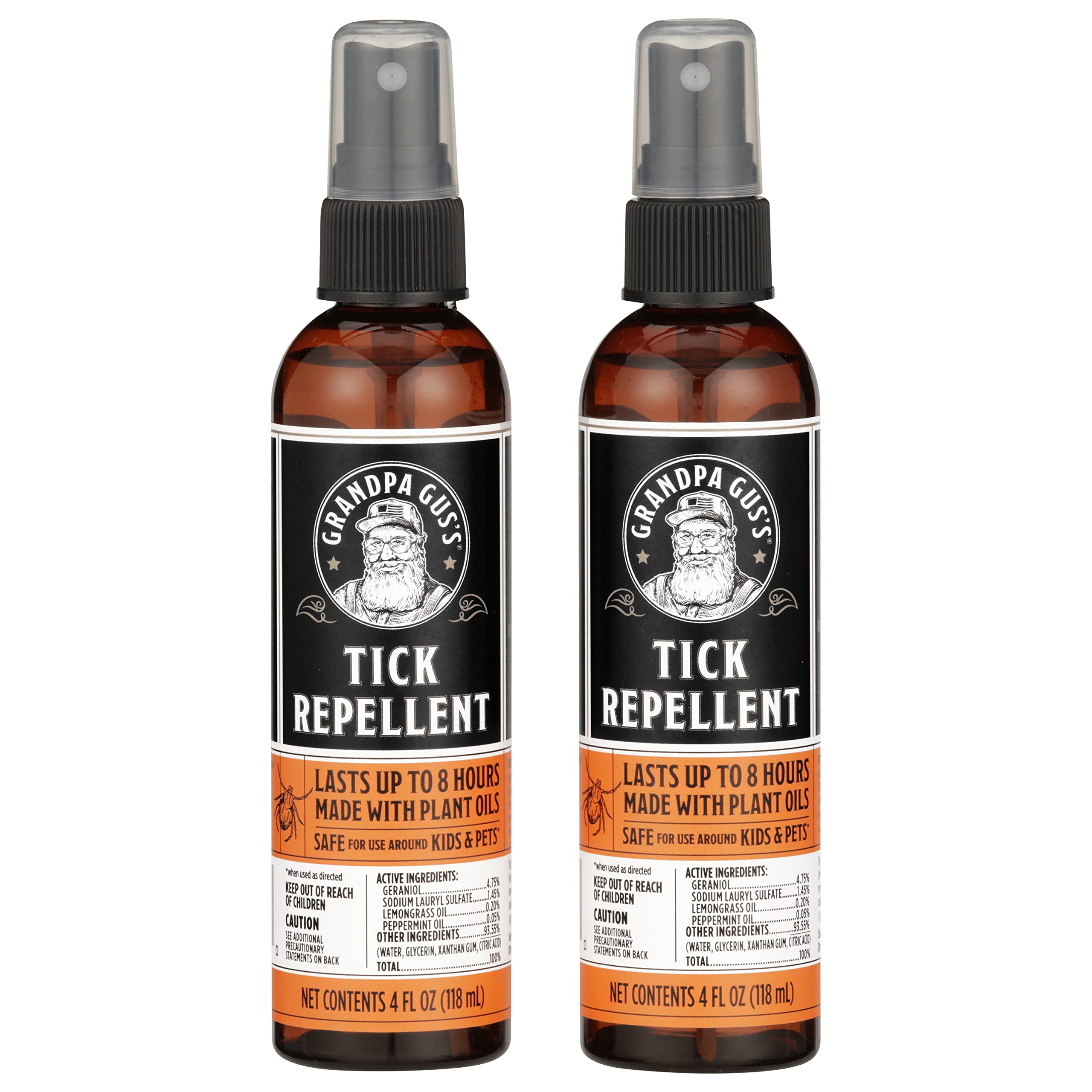 Grandpa Gus's Repulsif Tiques, spray-brume pratique pour sorties en plein air.