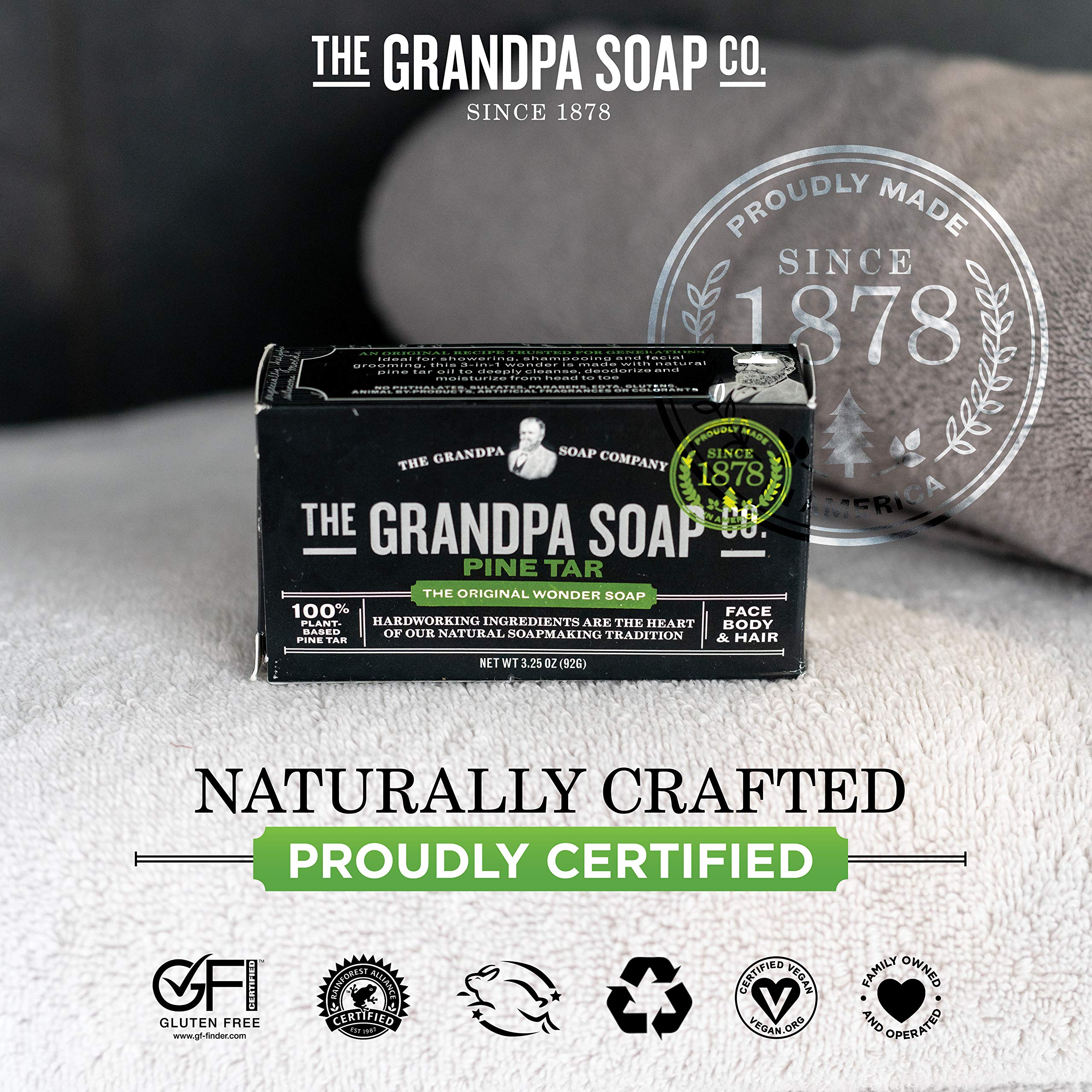 The Grandpa Soap Company – utilisation sous la douche, peau propre et fraîche.