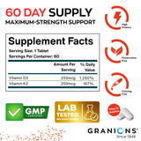 Granions Max Strength D3 K2 – dose quotidienne facile à intégrer