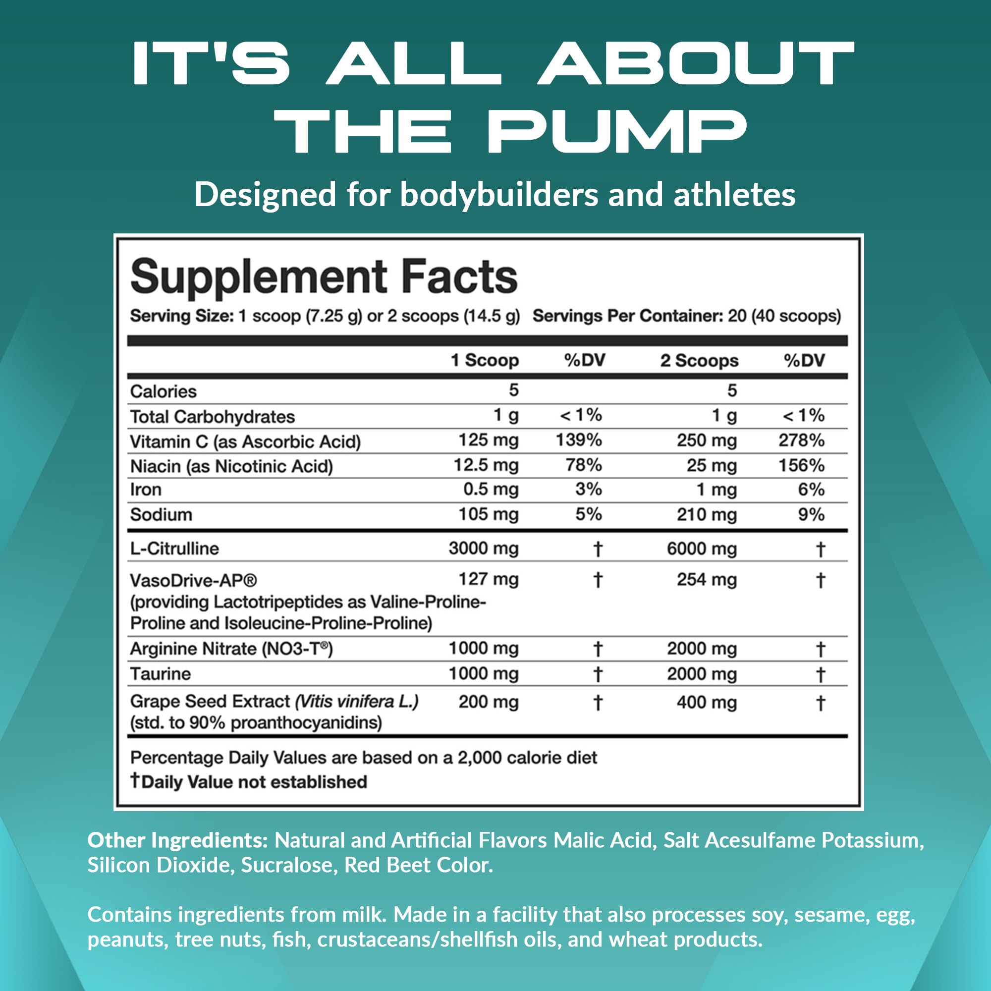 Dose pre-workout Granite Vaso Blast prête à être mélangée.