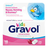 Gravol Kids — comprimés masticables saveur cerise, faciles à prendre pour les enfants.