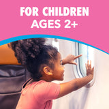 Gravol Kids Liquid utile en voyage pour prévenir les nausées chez l'enfant.