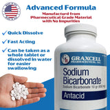 Graxcell tablettes bicarbonate de sodium, boîte ouverte, démontrant l’emballage pratique.