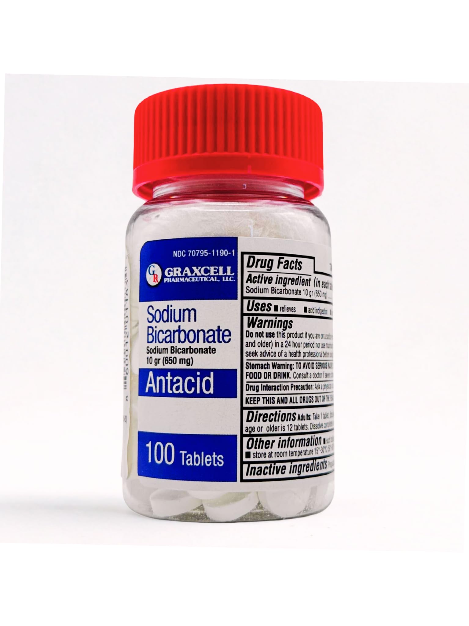 Graxcell tablettes bicarbonate de sodium, boîte fermée, soulagement potentiel après repas.