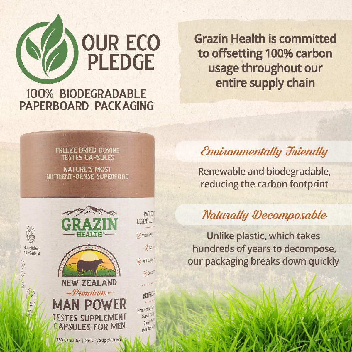 GRAZIN HEALTH — Capsules visibles, énergie naturelle pour la routine quotidienne.