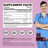 Étiquette GREABBY L‑Glutamine indiquant dosage et ingrédients