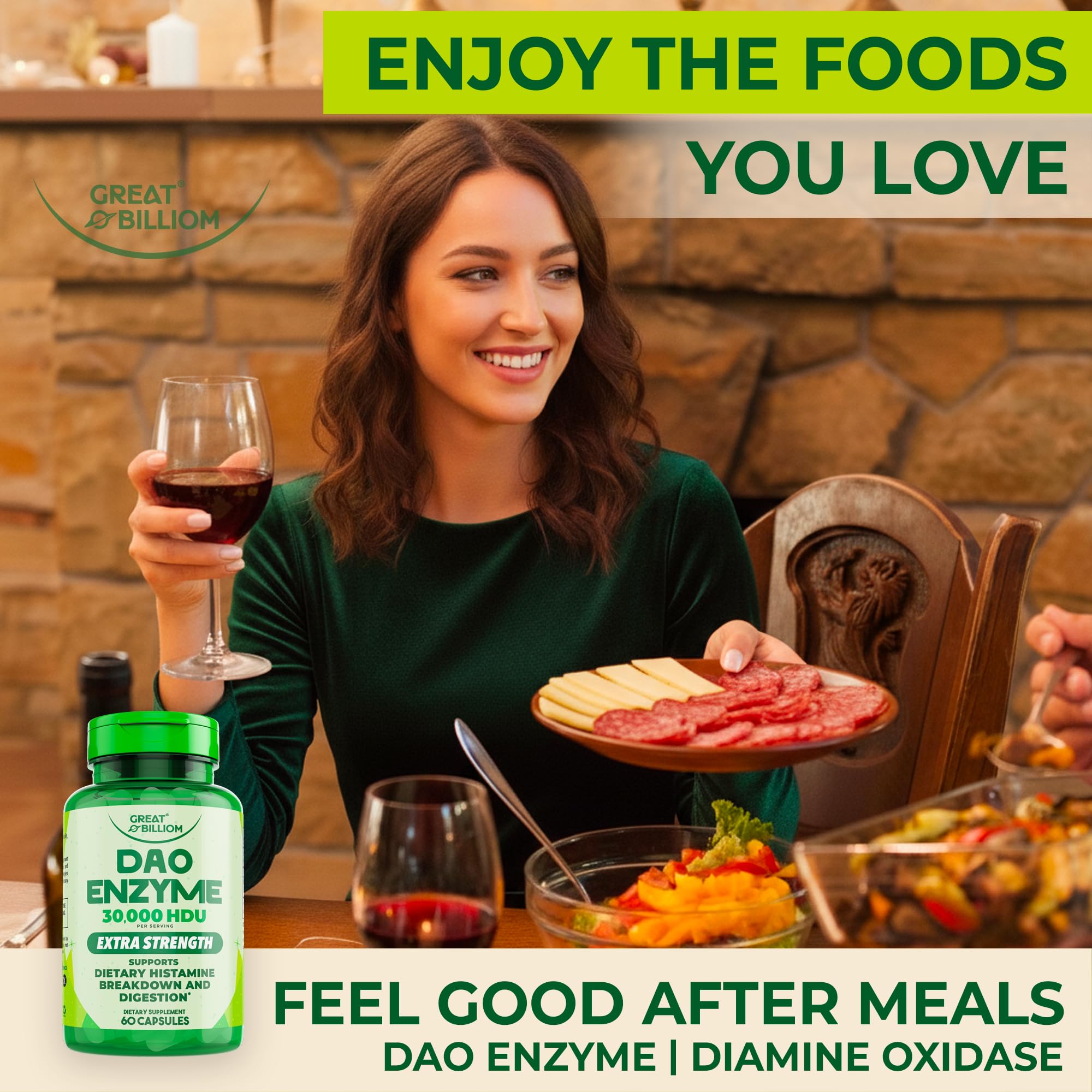 GREAT BILLIOM DAO – prise avant repas, pratique pour repas riches en histamine comme pizza