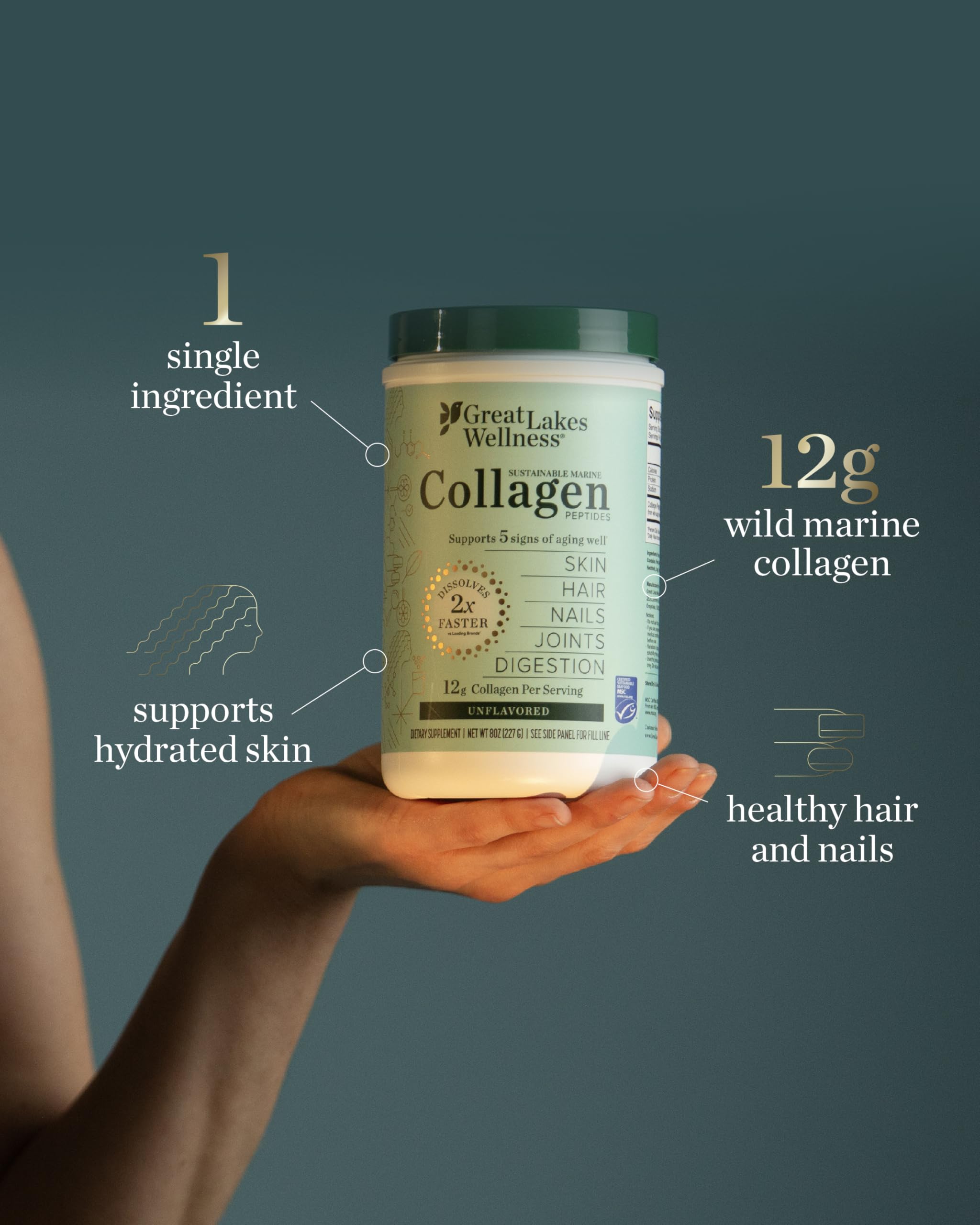 Great Lakes Wellness Collagen Peptides Boisson Café — idéal dans café pour apport neutre.